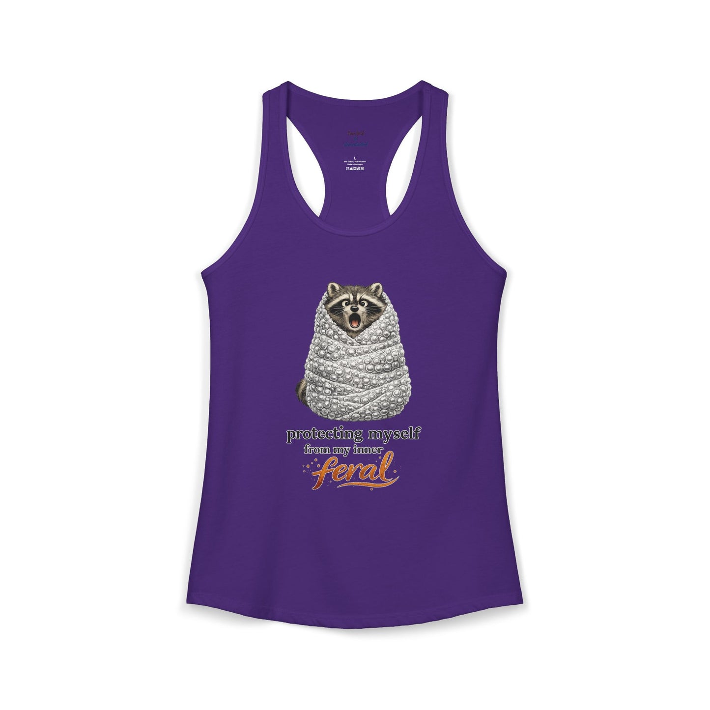 Bubble Wrap Raccoon Racerback Tank