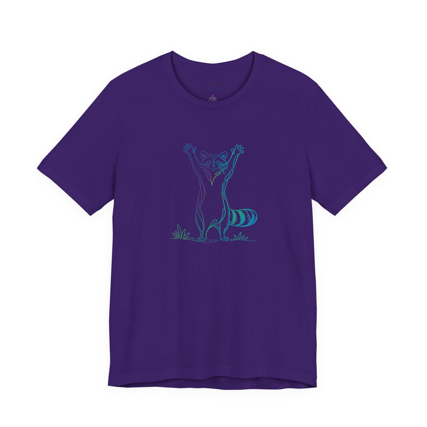 Raccoon Tee — Minimal Line Raccoon Scenic Graphic T-Shirt