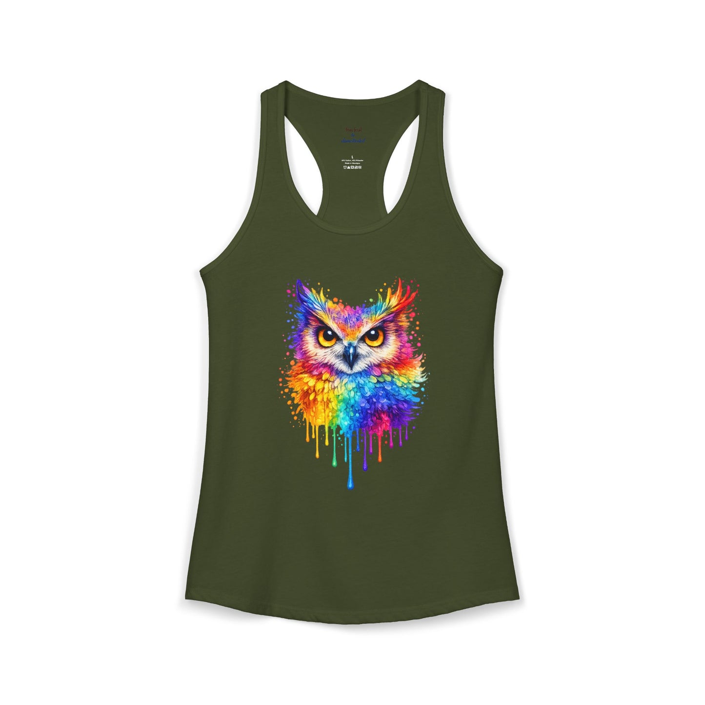Watercolor Wildlife Owl Racerback Tank