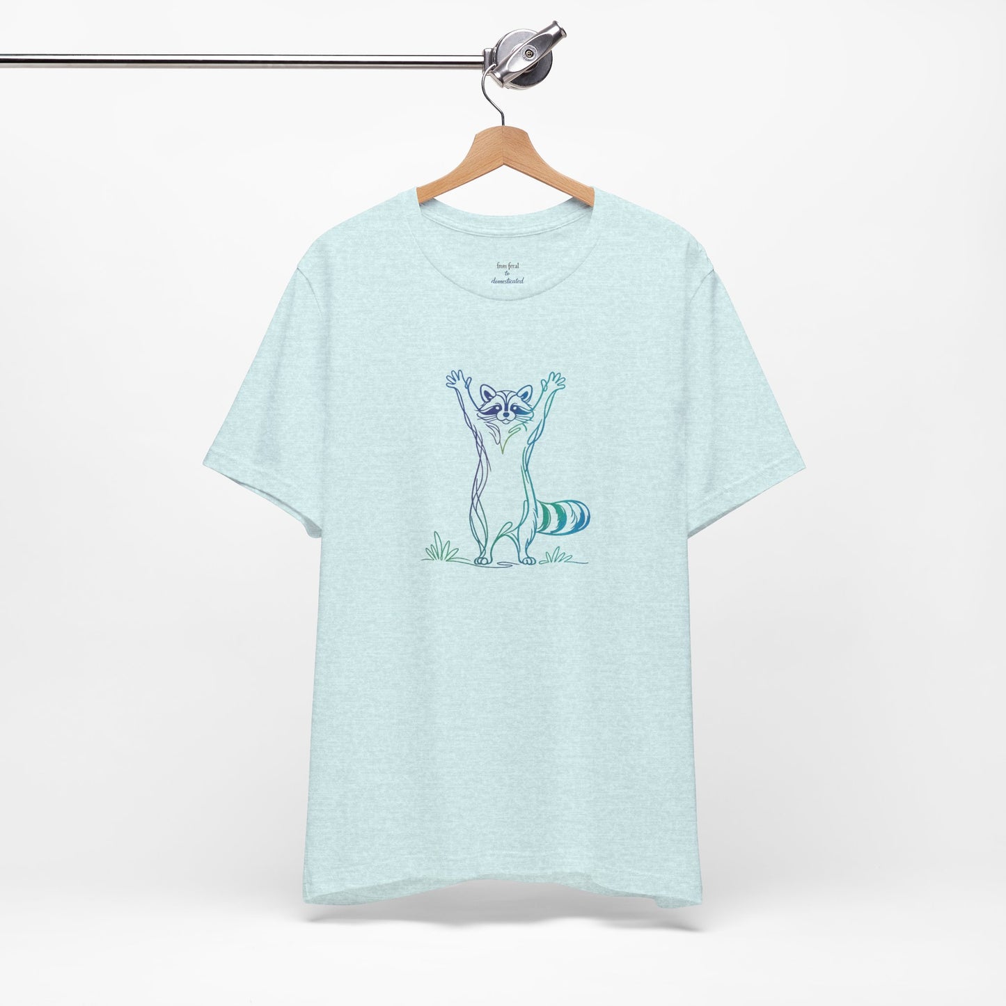 Raccoon Tee — Minimal Line Raccoon Scenic Graphic T-Shirt