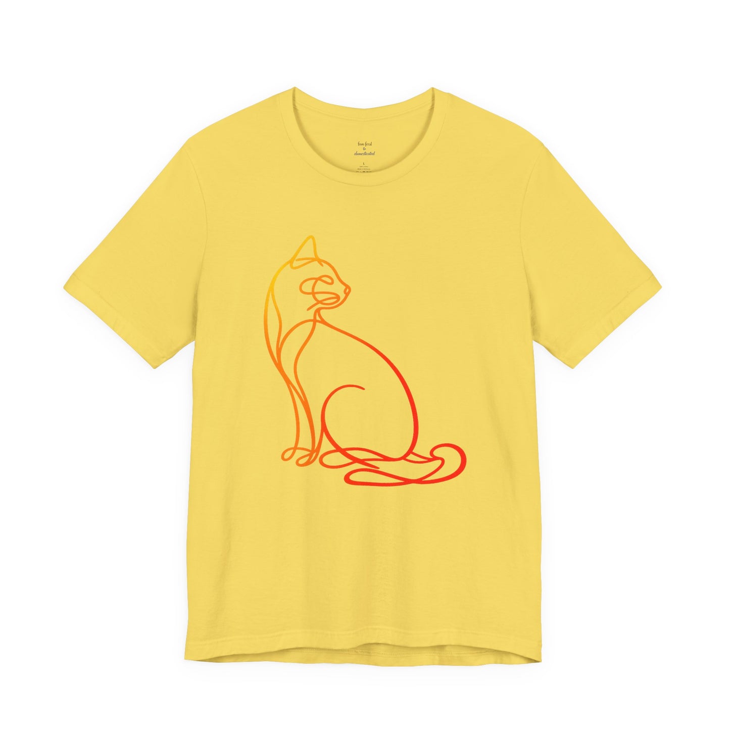Colorful Line-Work Sitting Cat T-Shirt