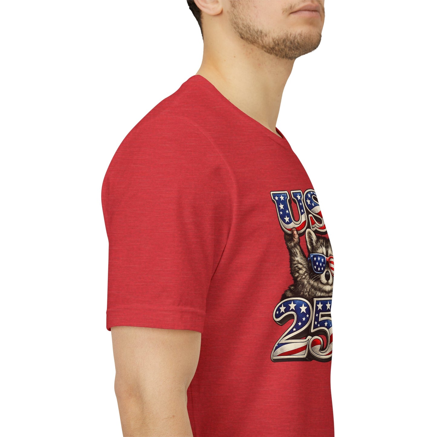 Patriot Raccoon 250th Anniversary T-Shirt — 4th of July Fireworks Flag Tee