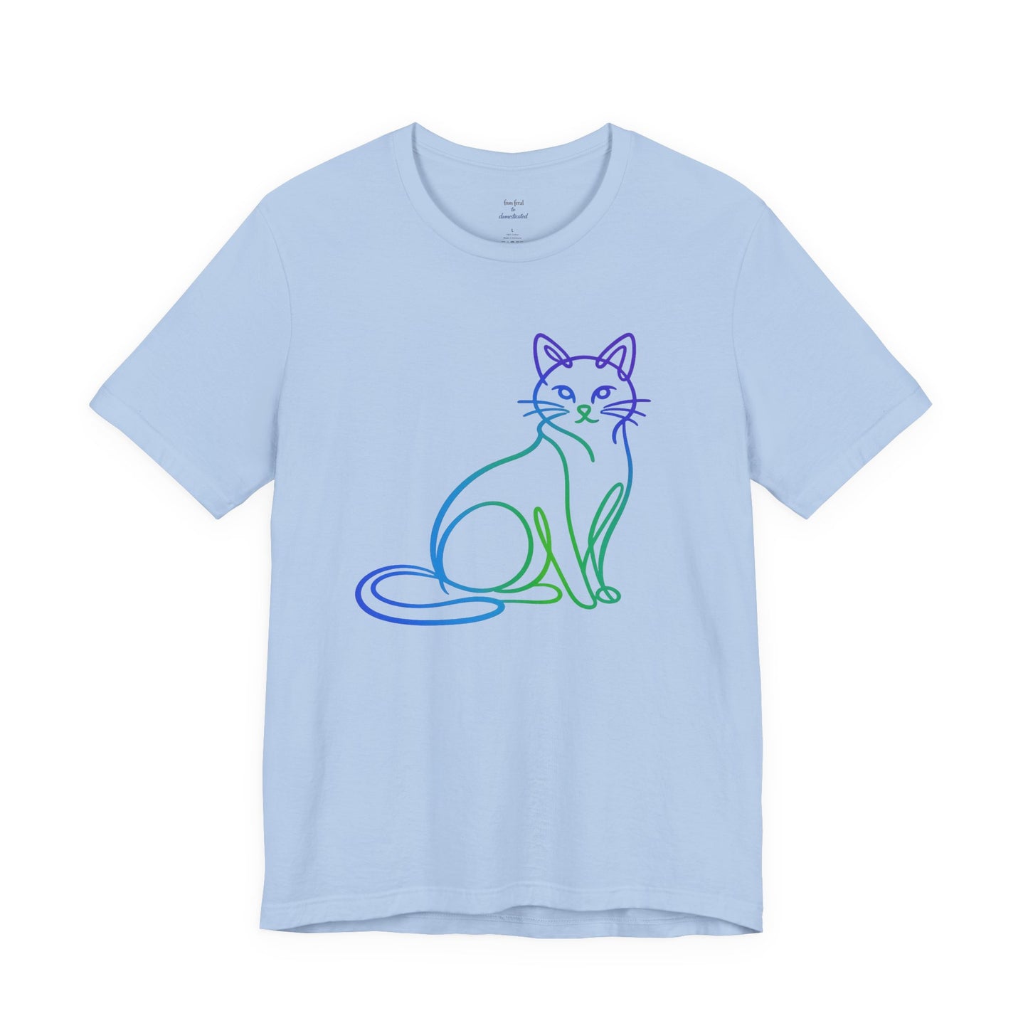 Colorful Line-Work Sitting Cat T-Shirt