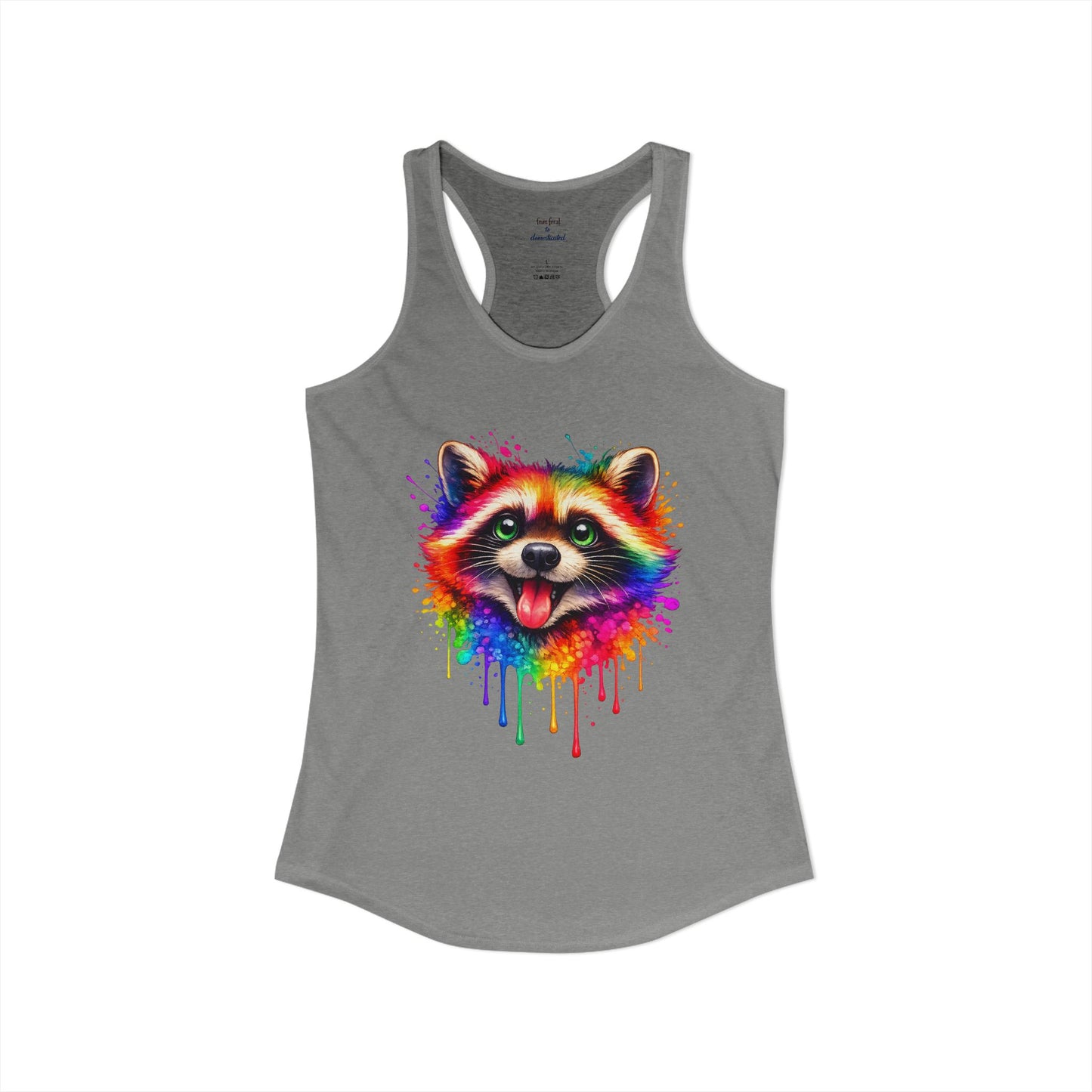 Watercolor Wildlife Raccoon Racerback Tank