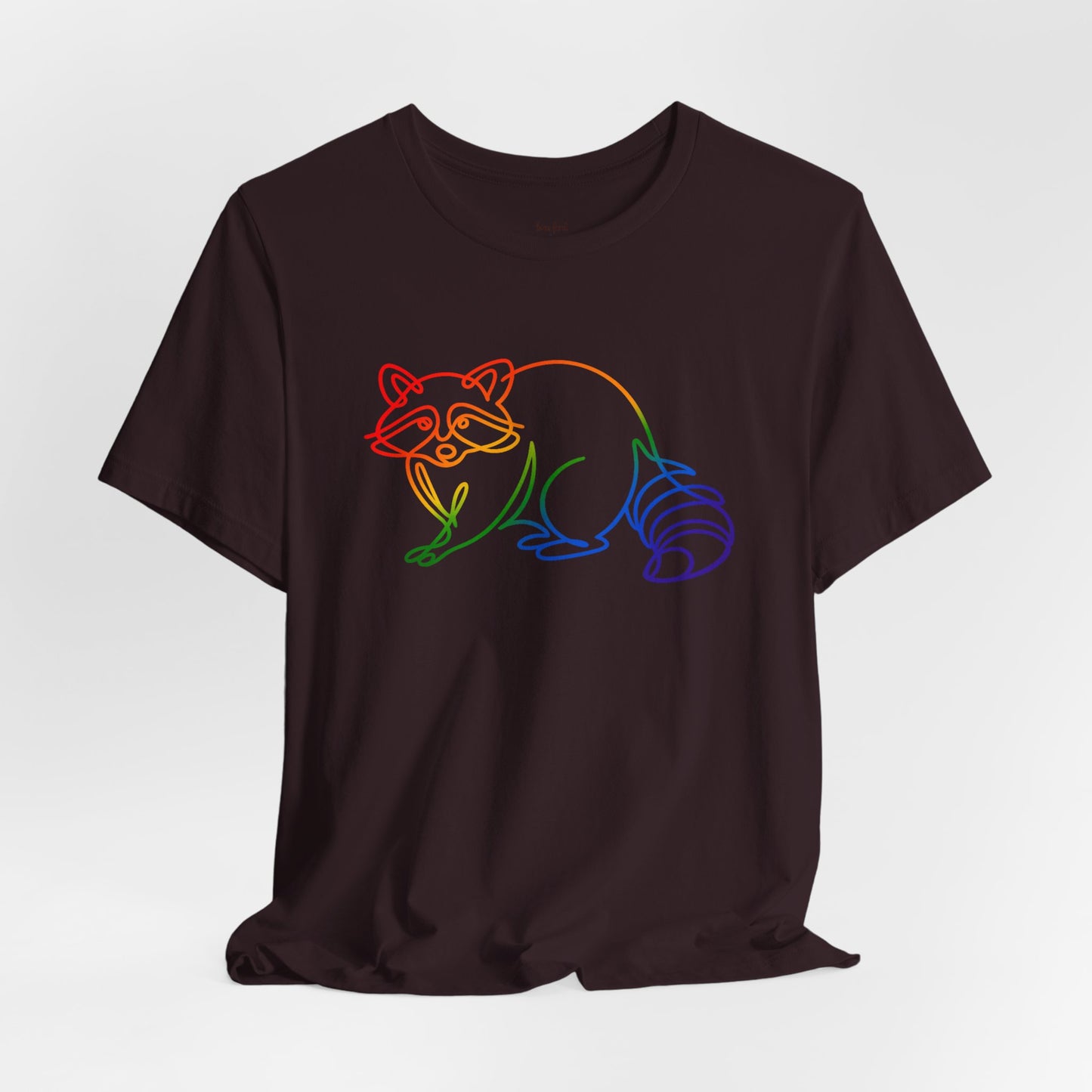 Raccoon Tee — Minimal Line Raccoon Scenic Graphic T-Shirt