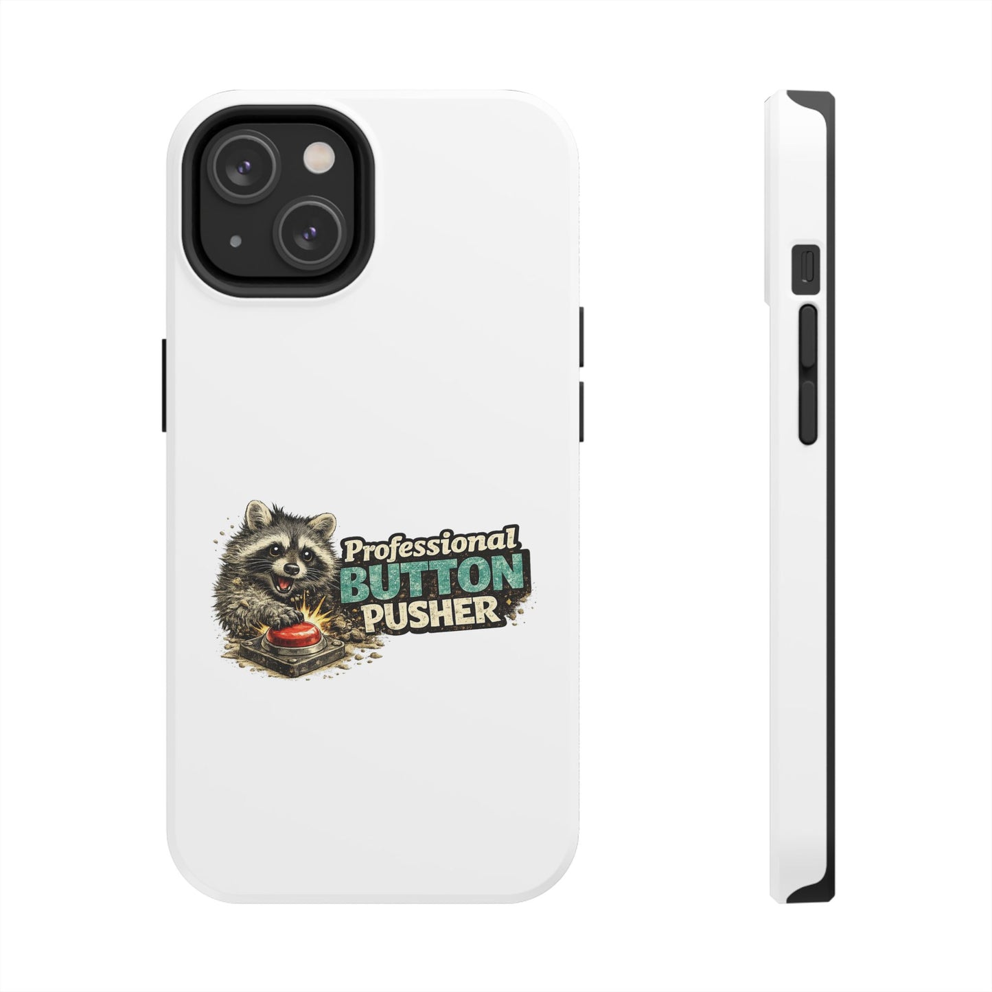 Button Pusher Raccoon Phone Case — Tough & Cute Protective Phone Cover
