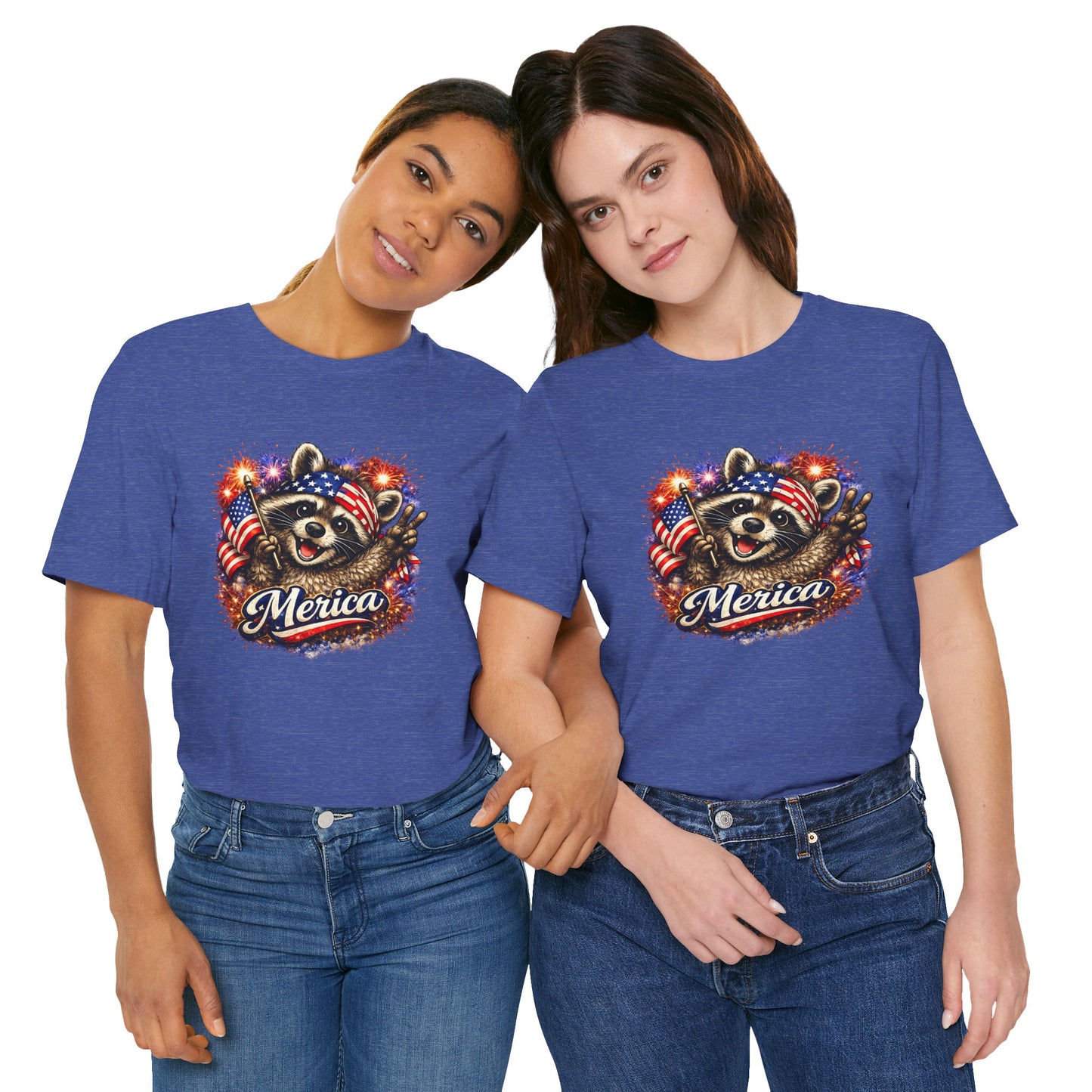Patriot Raccoon 250th Anniversary T-Shirt — 4th of July Fireworks Flag Tee