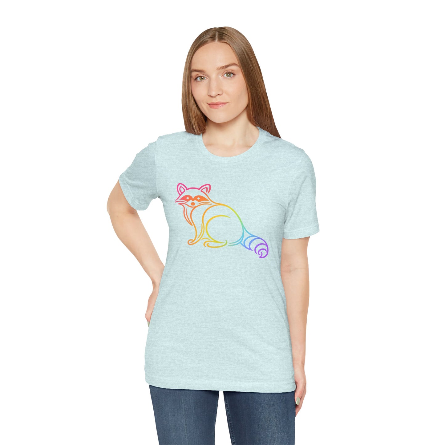 Rascal Raccoon Tee — Minimal Line Raccoon Scenic Graphic T-Shirt