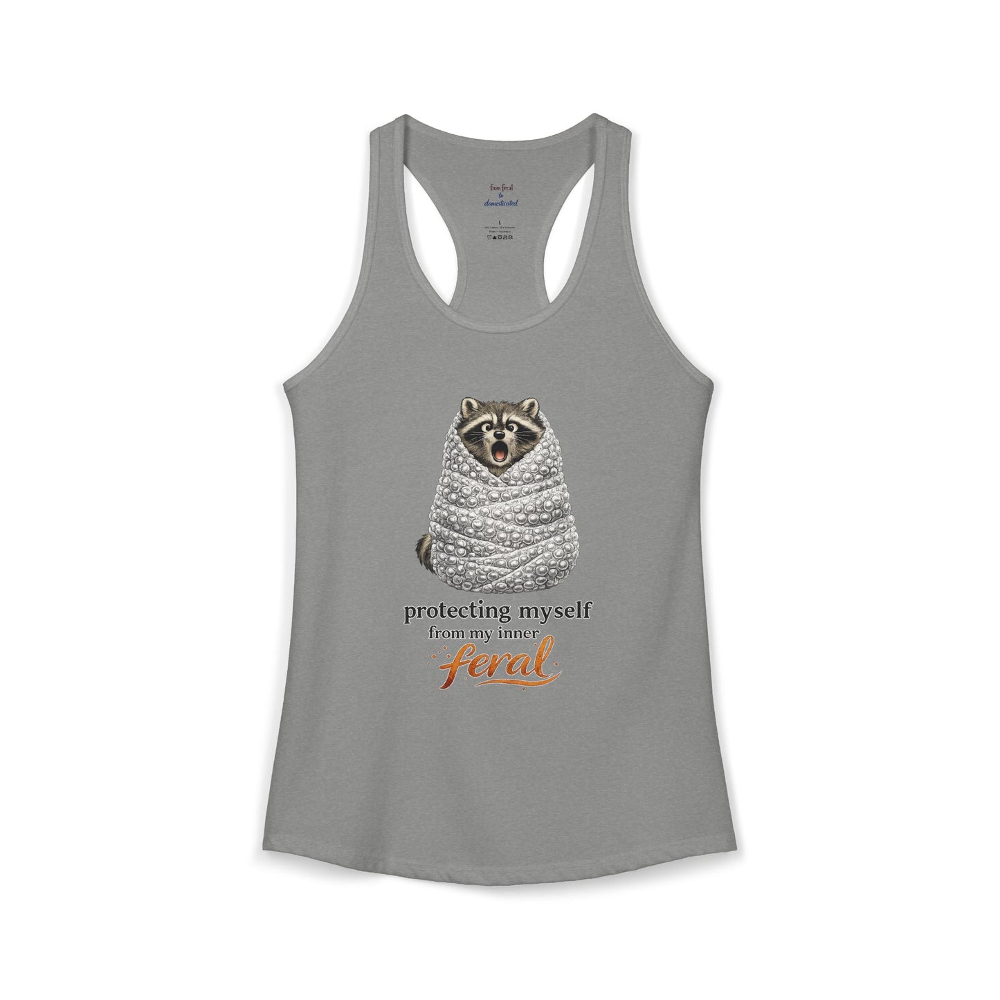Bubble Wrap Raccoon Racerback Tank