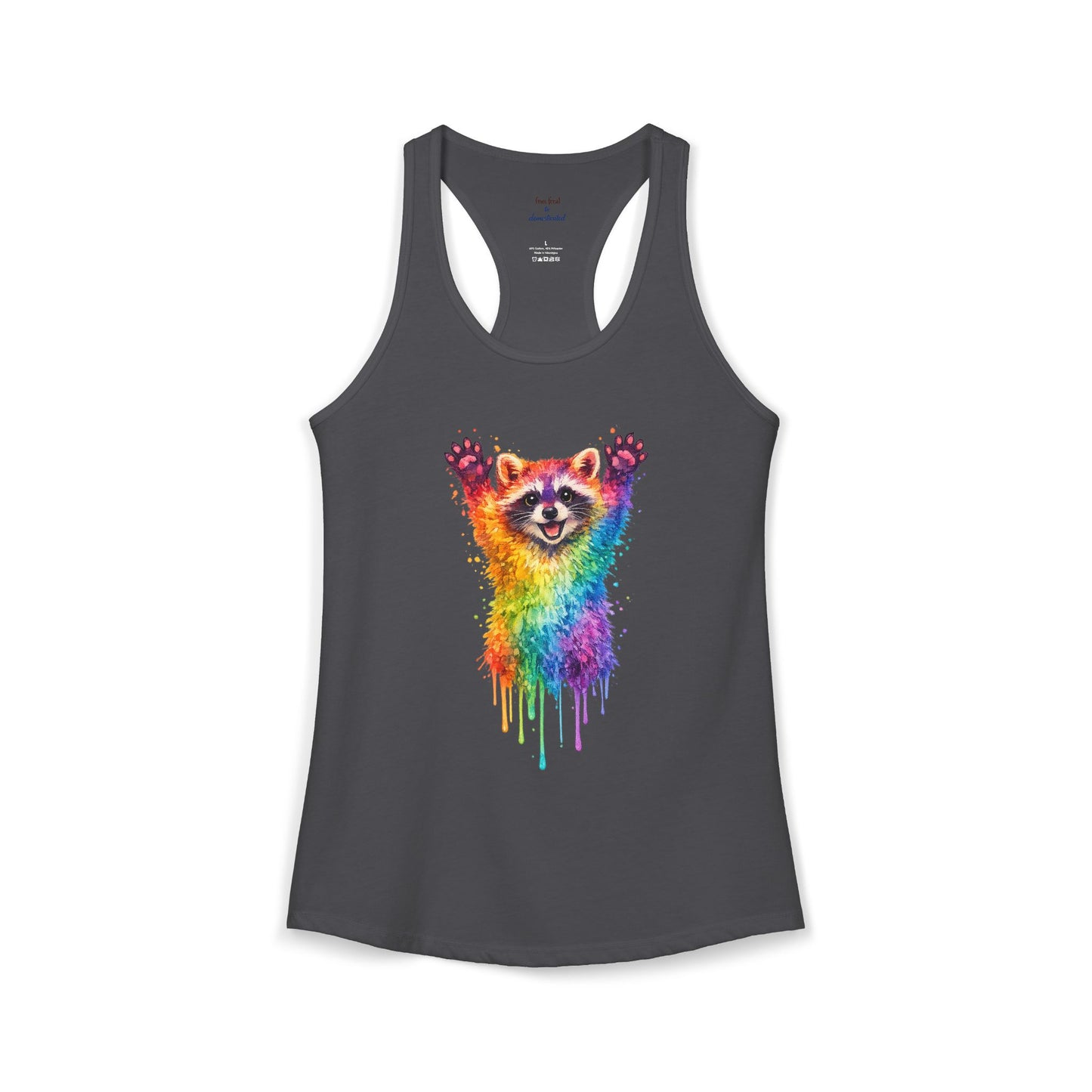 Watercolor Wildlife Raccoon Racerback Tank