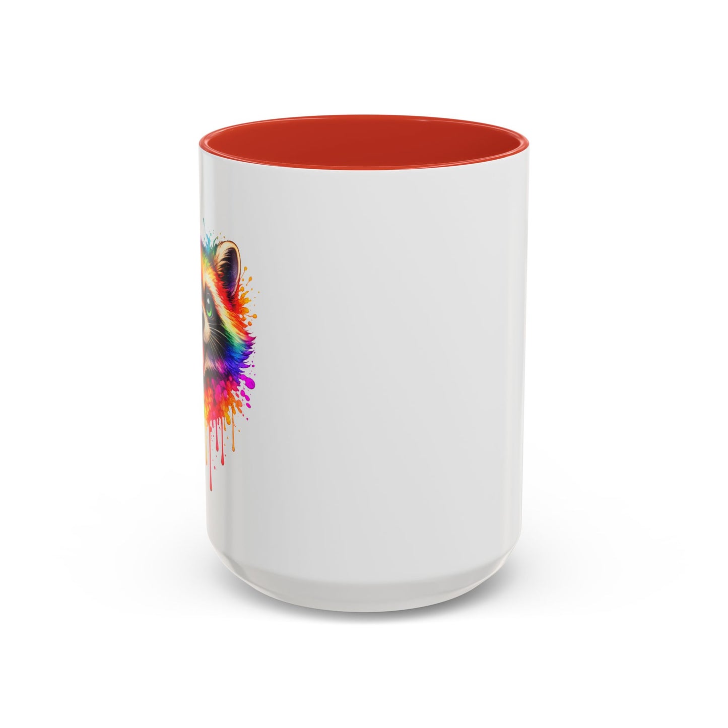 Cheerful Watercolor Raccoon Accent Coffee Mug