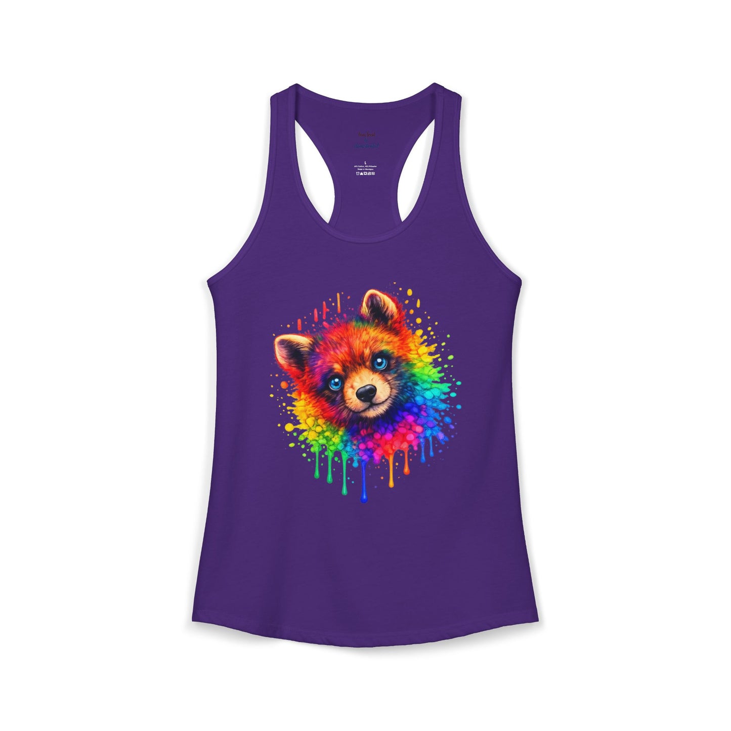 Watercolor Wildlife Bear Cub Racerback Tank