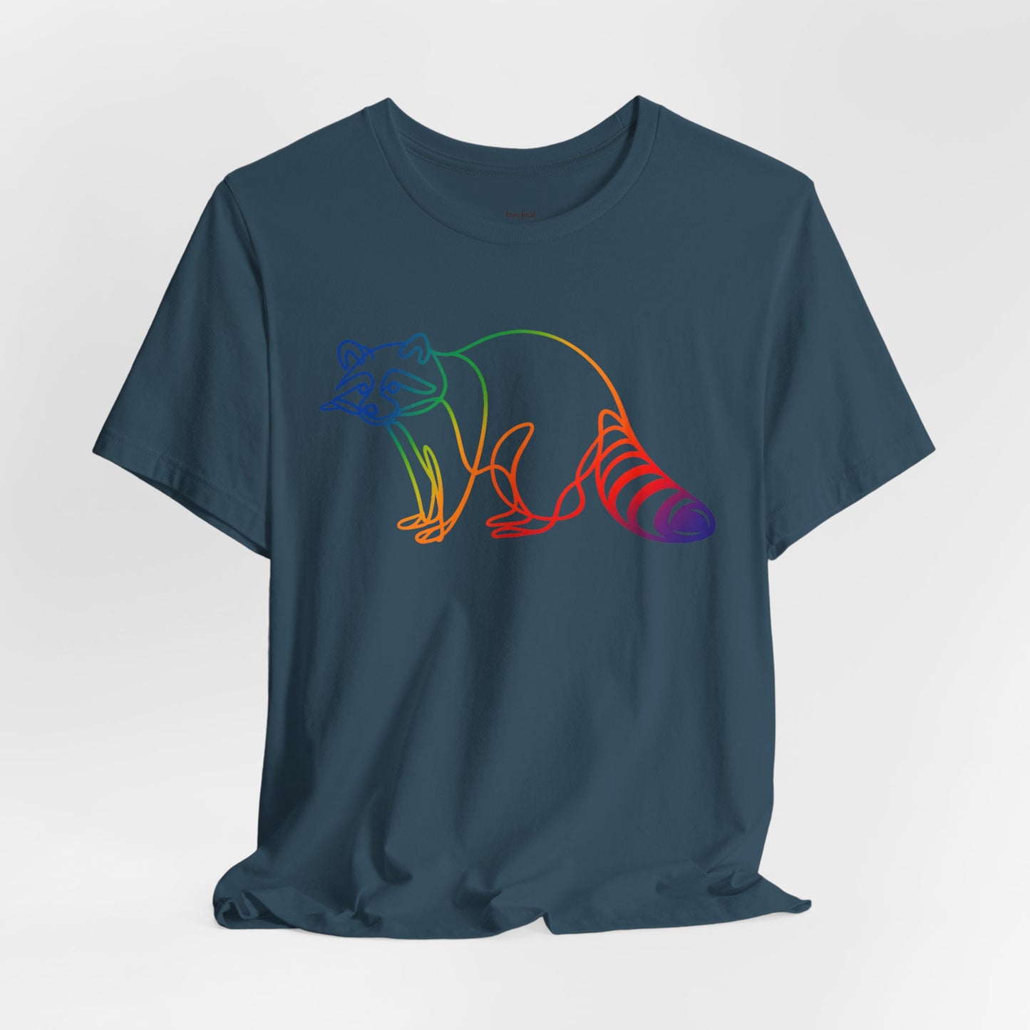 Raccoon Tee — Minimal Line Raccoon Scenic Graphic T-Shirt