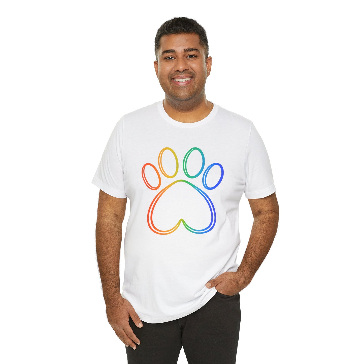 Heart/Paw Colorful Line-Work T-Shirt