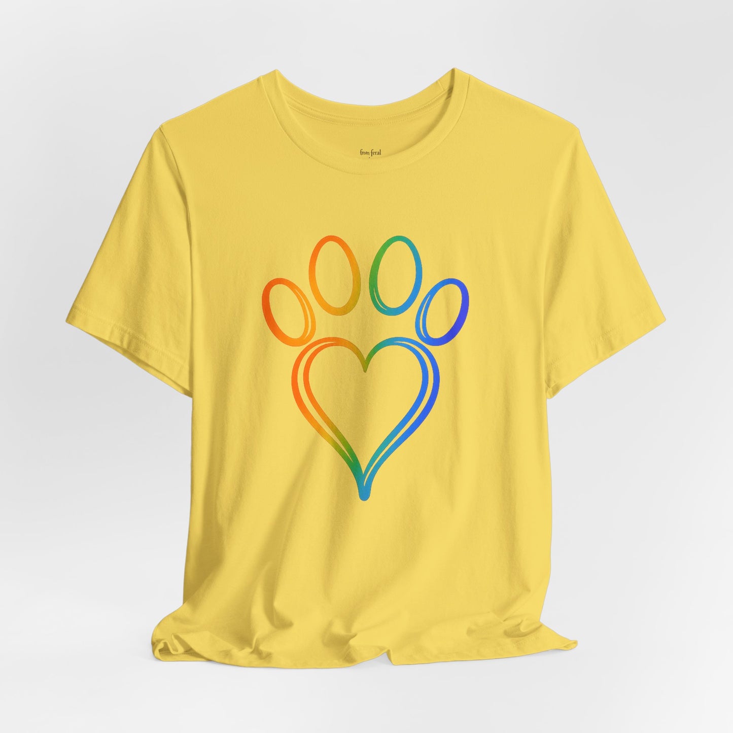Heart/Paw Colorful Line-Work T-Shirt
