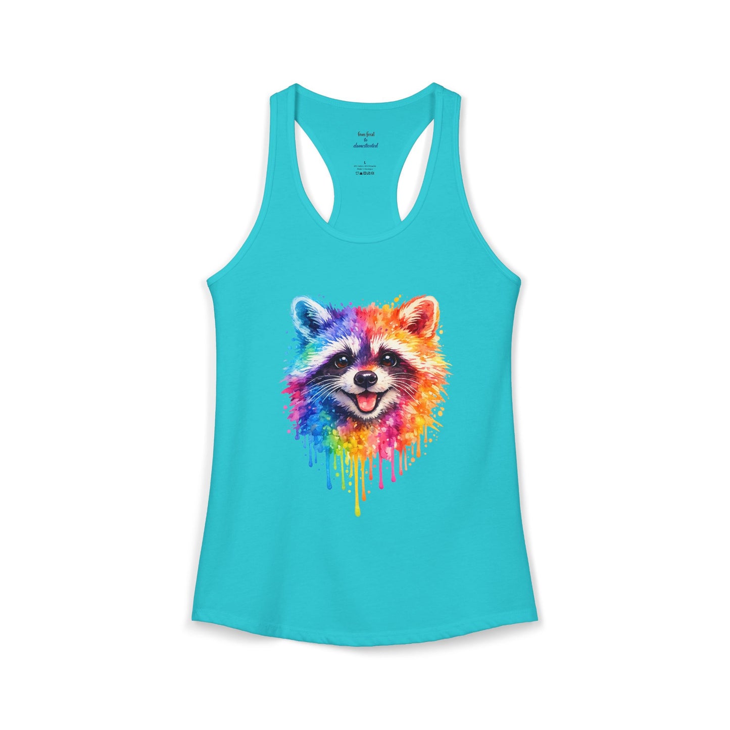 Watercolor Wildlife Raccoon Racerback Tank