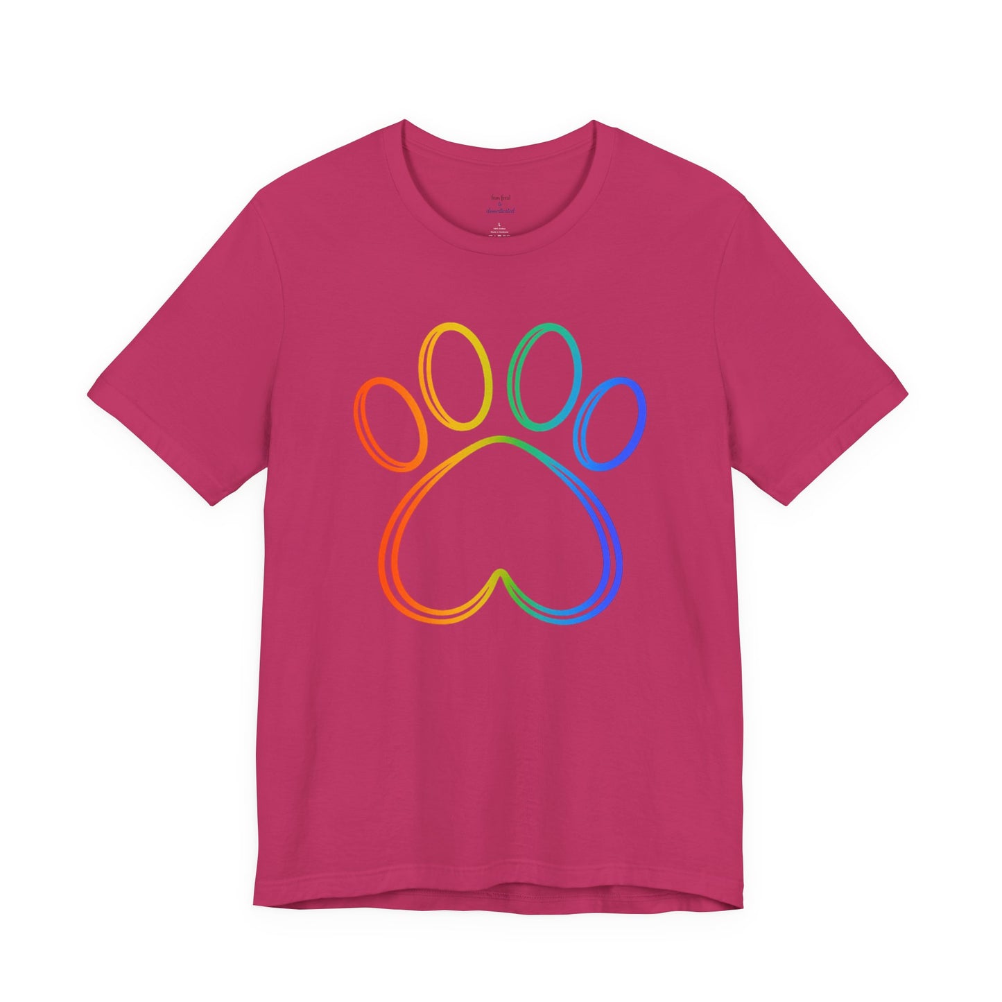 Heart/Paw Colorful Line-Work T-Shirt
