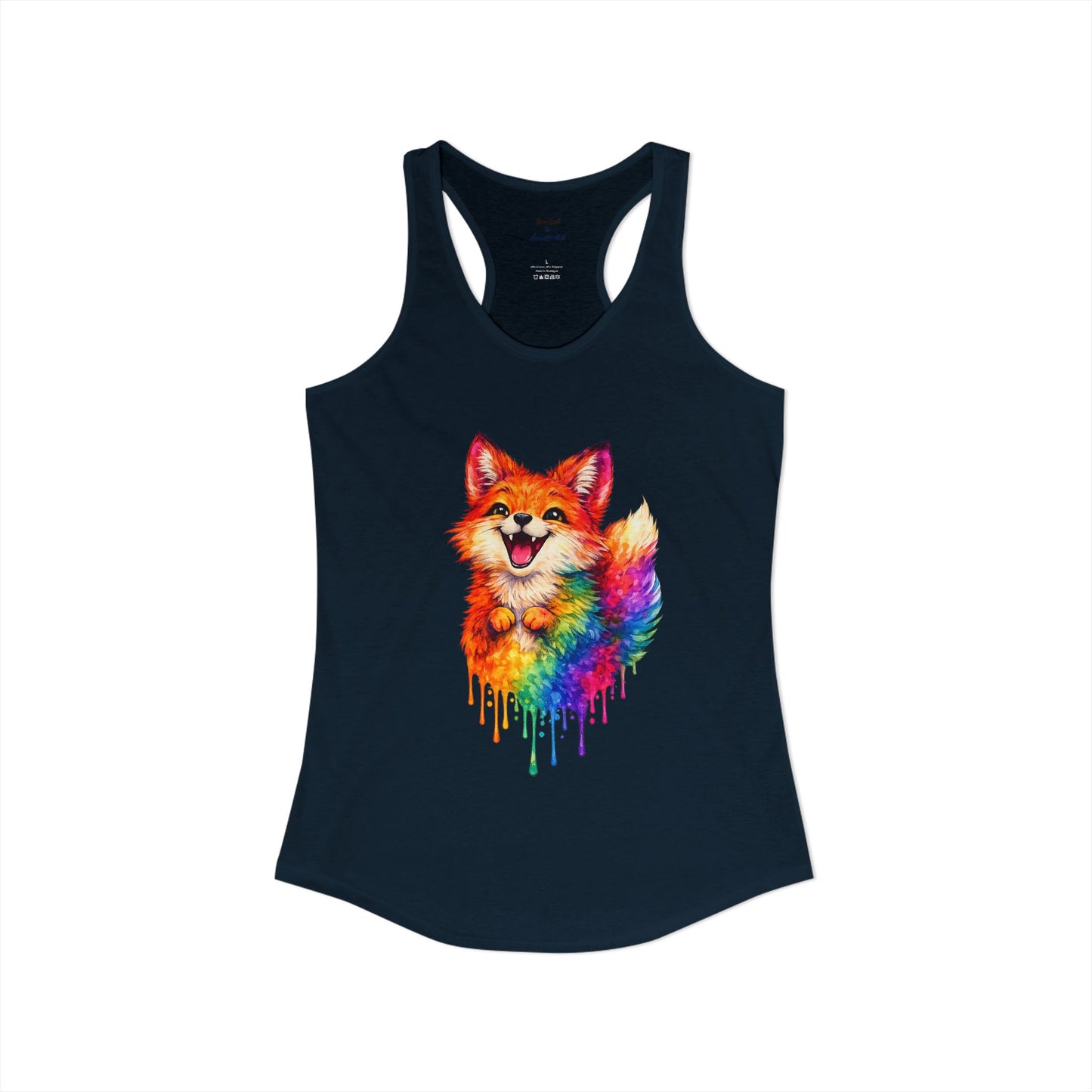 Watercolor Wildlife Fox Racerback Tank