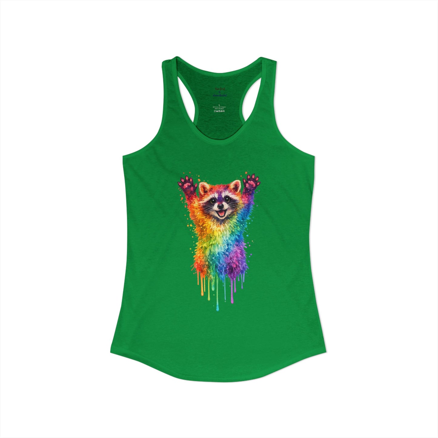 Watercolor Wildlife Raccoon Racerback Tank