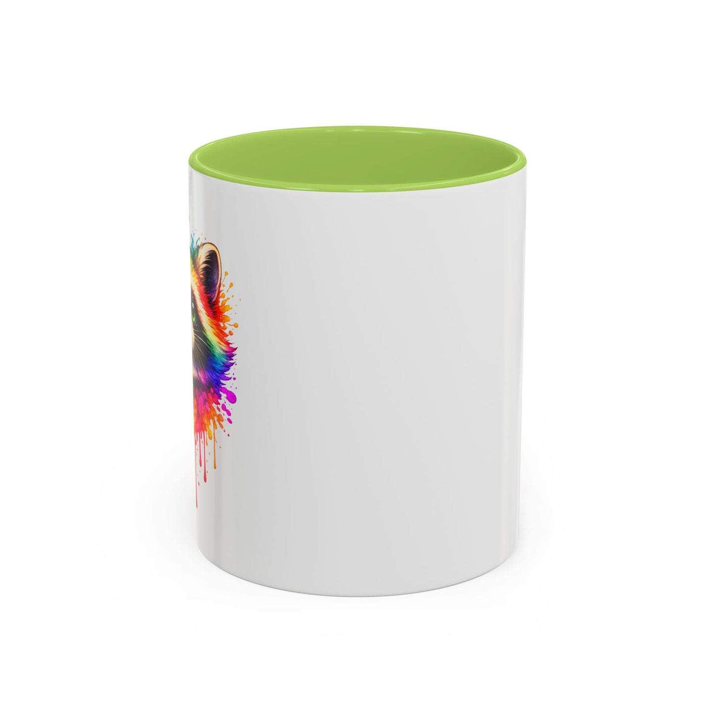 Cheerful Watercolor Raccoon Accent Coffee Mug