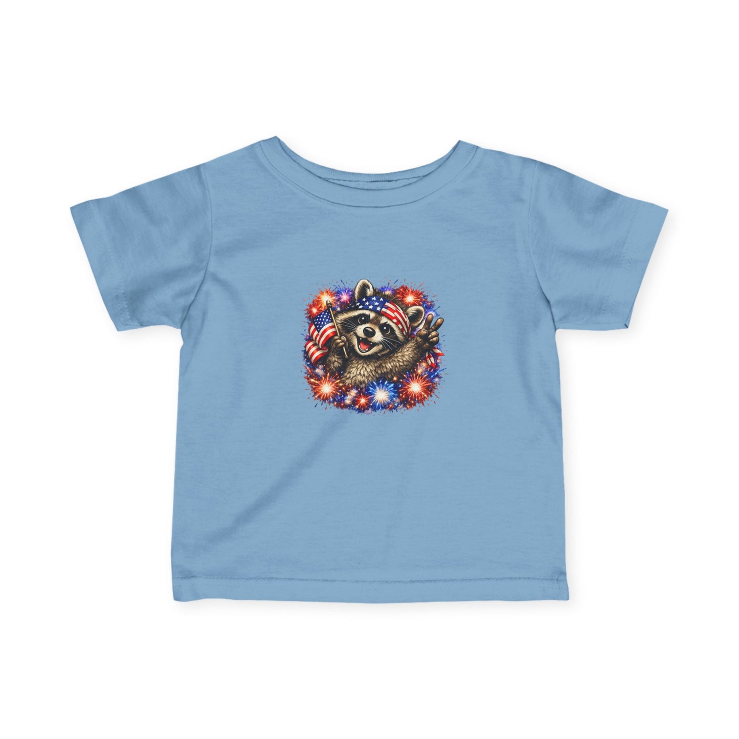 Infant Tee — Adorable 4th of July Raccoon —  Baby Shirt