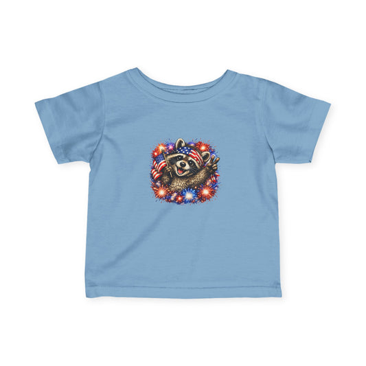 Infant Tee — Adorable 4th of July Raccoon —  Baby Shirt
