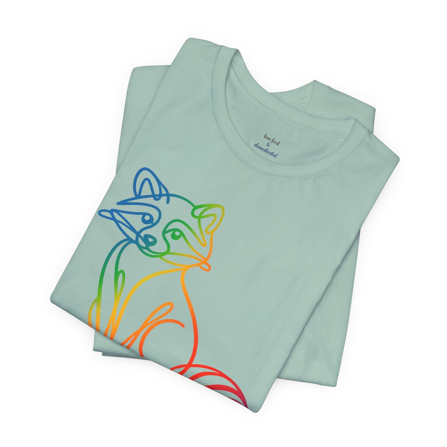 Raccoon Tee — Minimal Line Raccoon Scenic Graphic T-Shirt