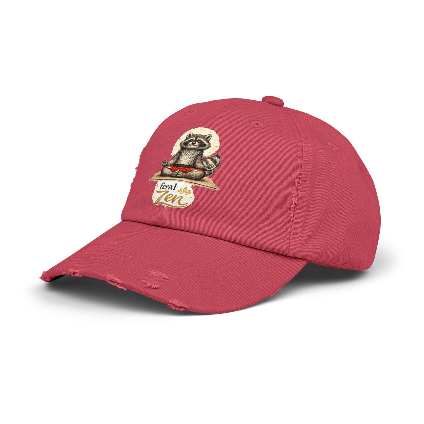 Feral Zen Distressed Cap — Raccoon Mom/Dad Funny Dad Hat