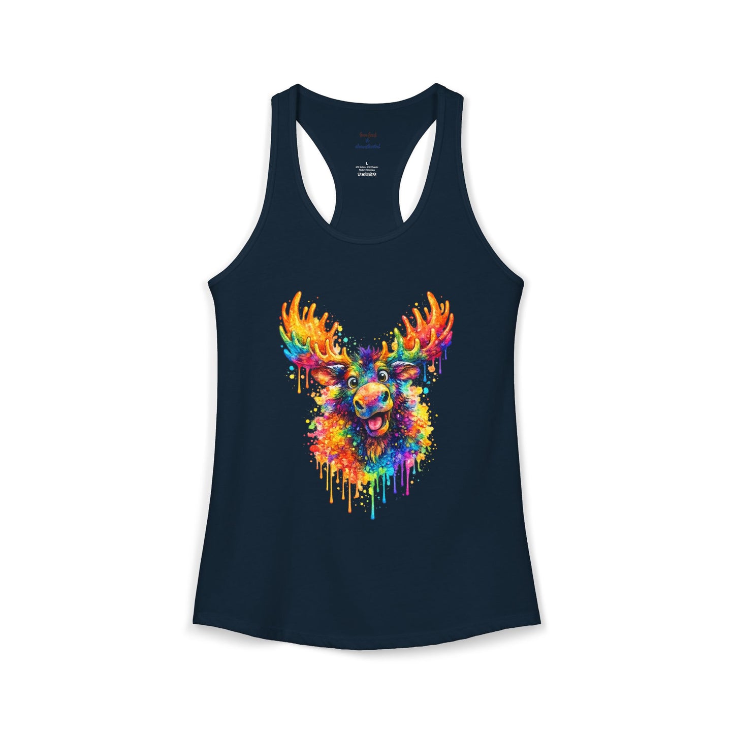 Watercolor Wildlife Moose Racerback Tank