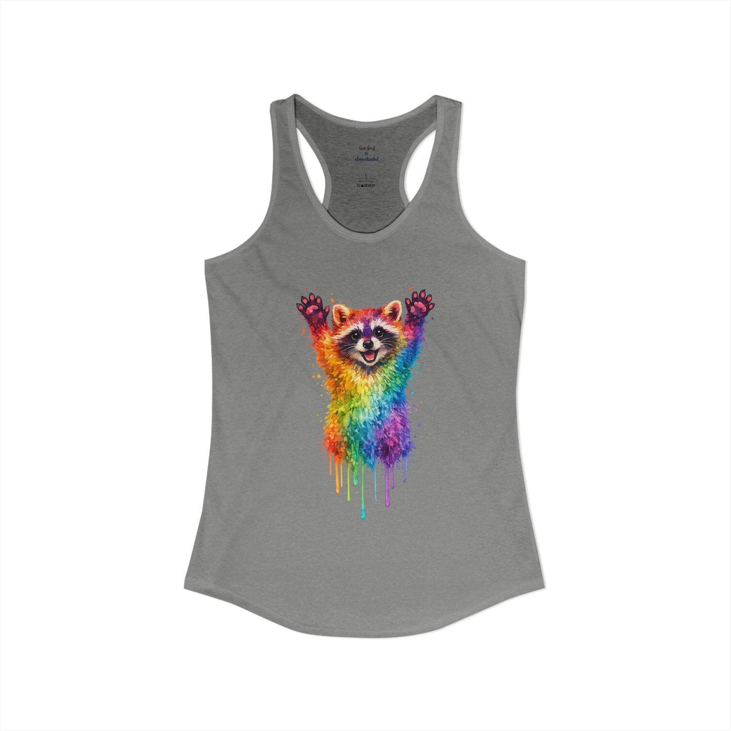 Watercolor Wildlife Raccoon Racerback Tank