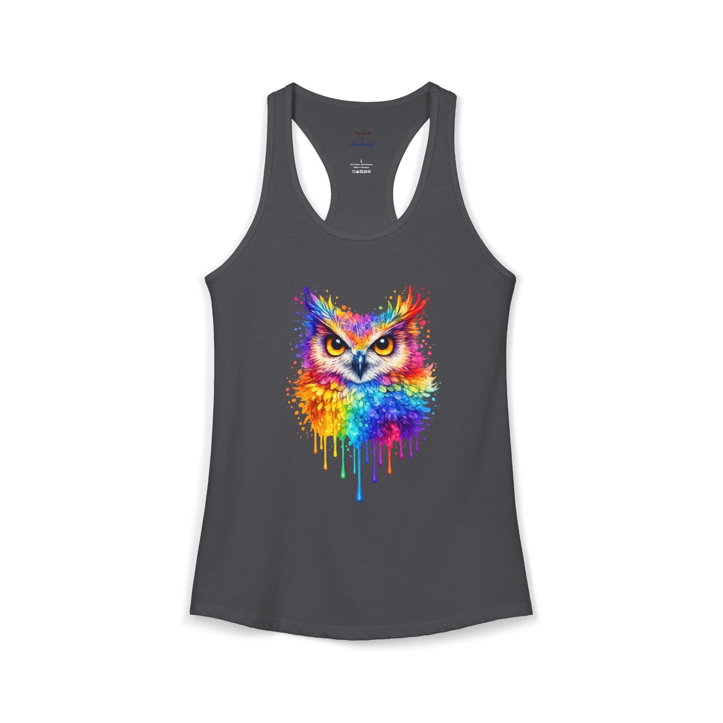 Watercolor Wildlife Owl Racerback Tank
