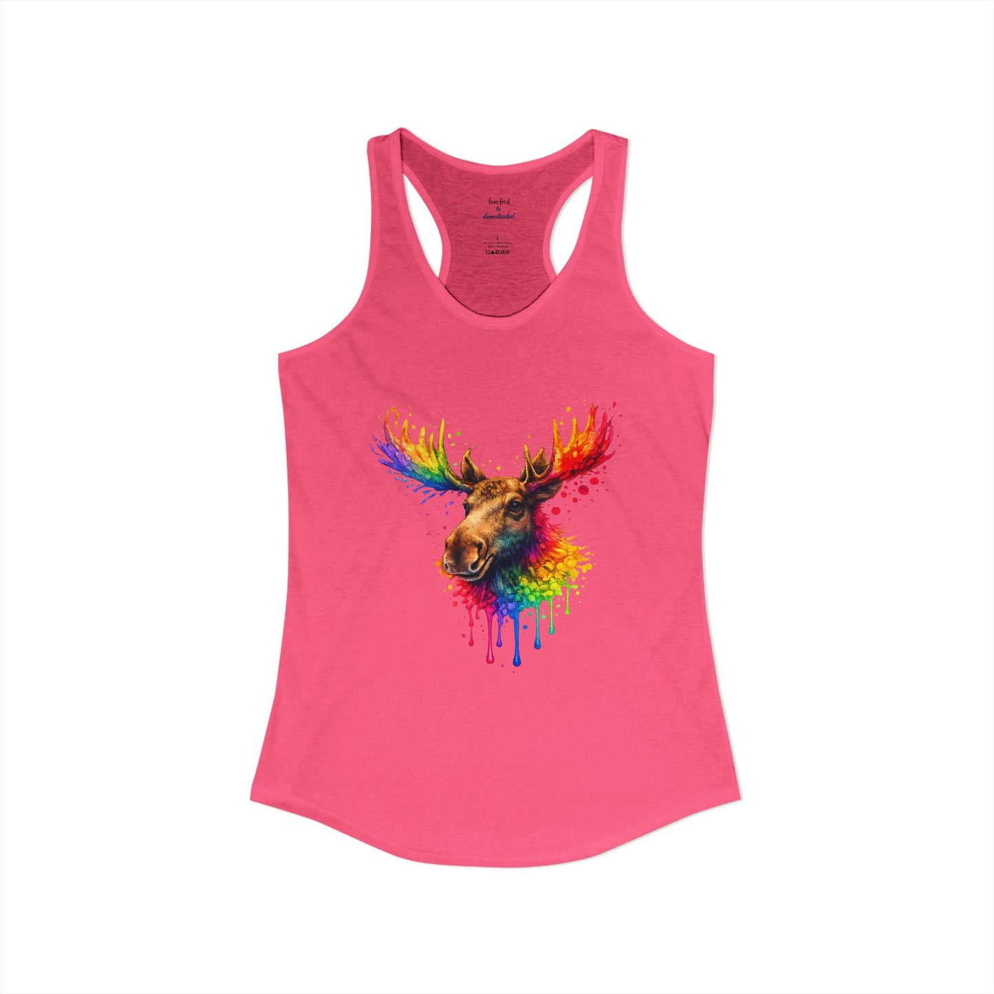 Watercolor Wildlife Moose Racerback Tank