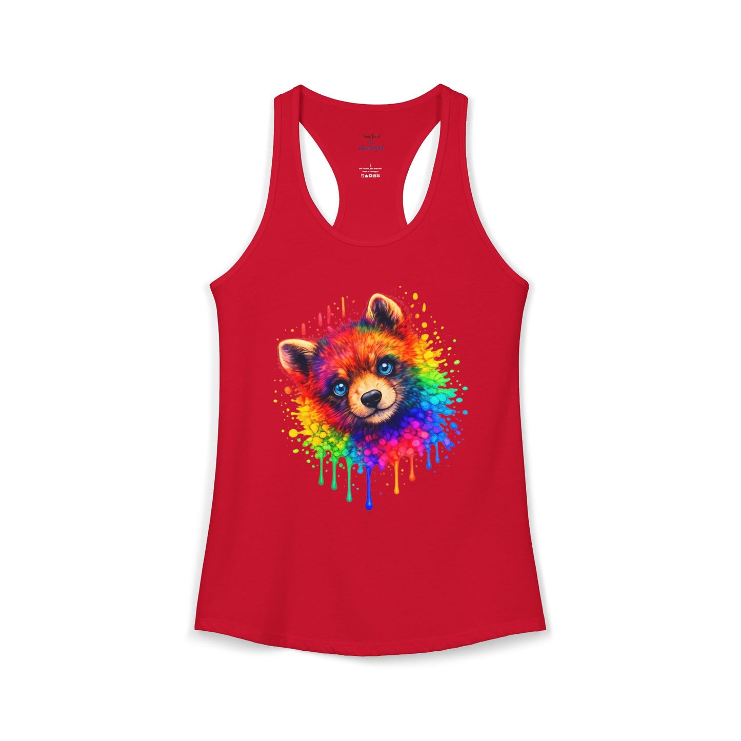 Watercolor Wildlife Bear Cub Racerback Tank