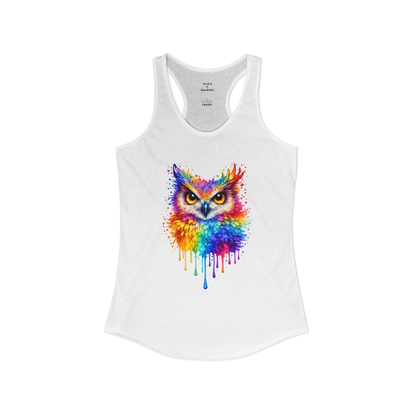 Watercolor Wildlife Owl Racerback Tank