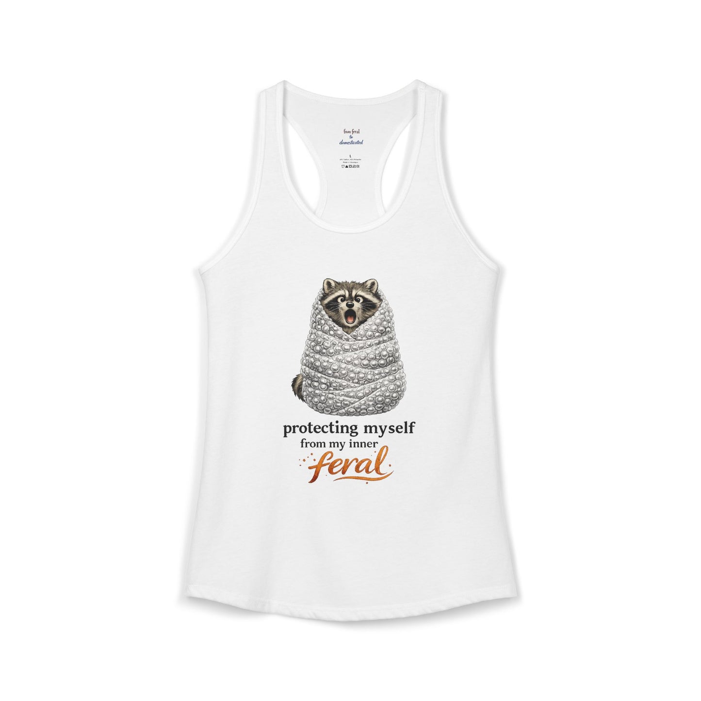 Bubble Wrap Raccoon Racerback Tank