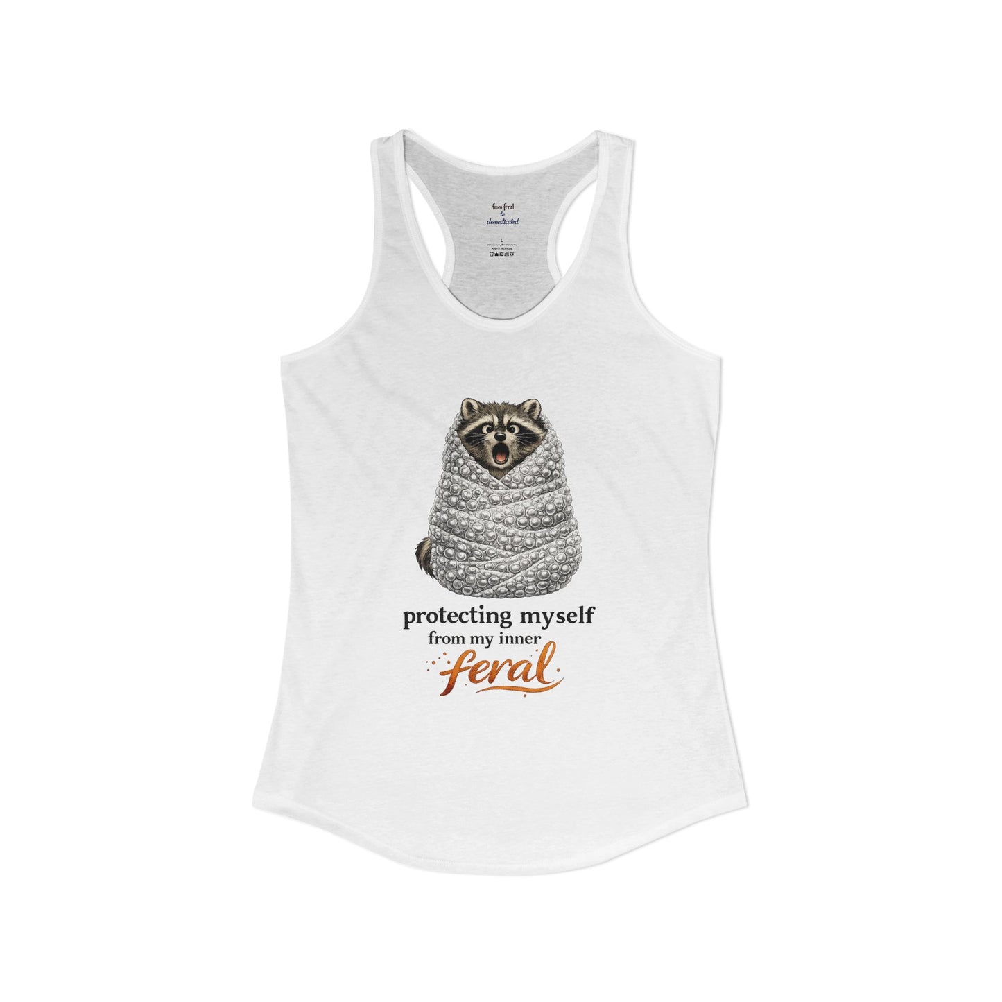 Bubble Wrap Raccoon Racerback Tank