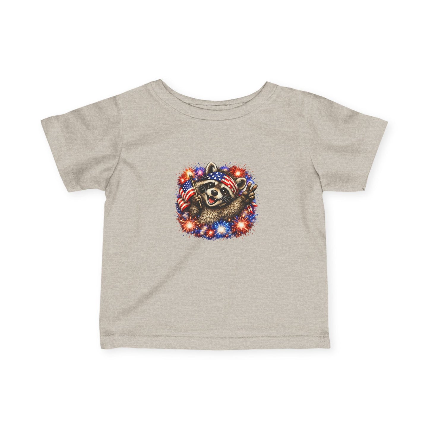 Infant Tee — Adorable 4th of July Raccoon —  Baby Shirt
