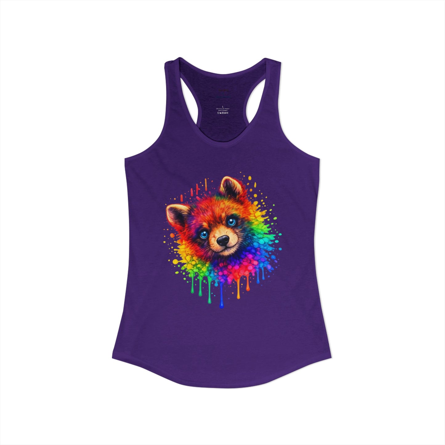 Watercolor Wildlife Bear Cub Racerback Tank