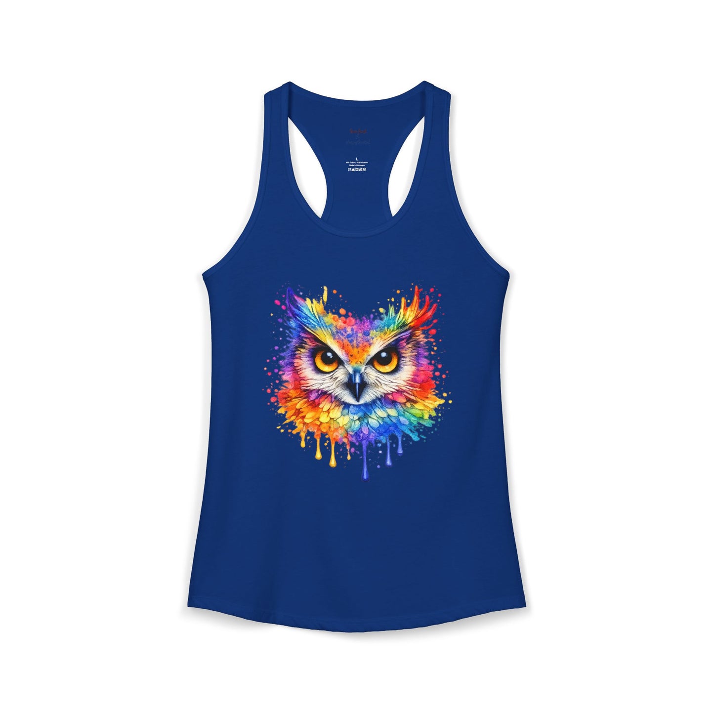 Watercolor Wildlife Owl Racerback Tank