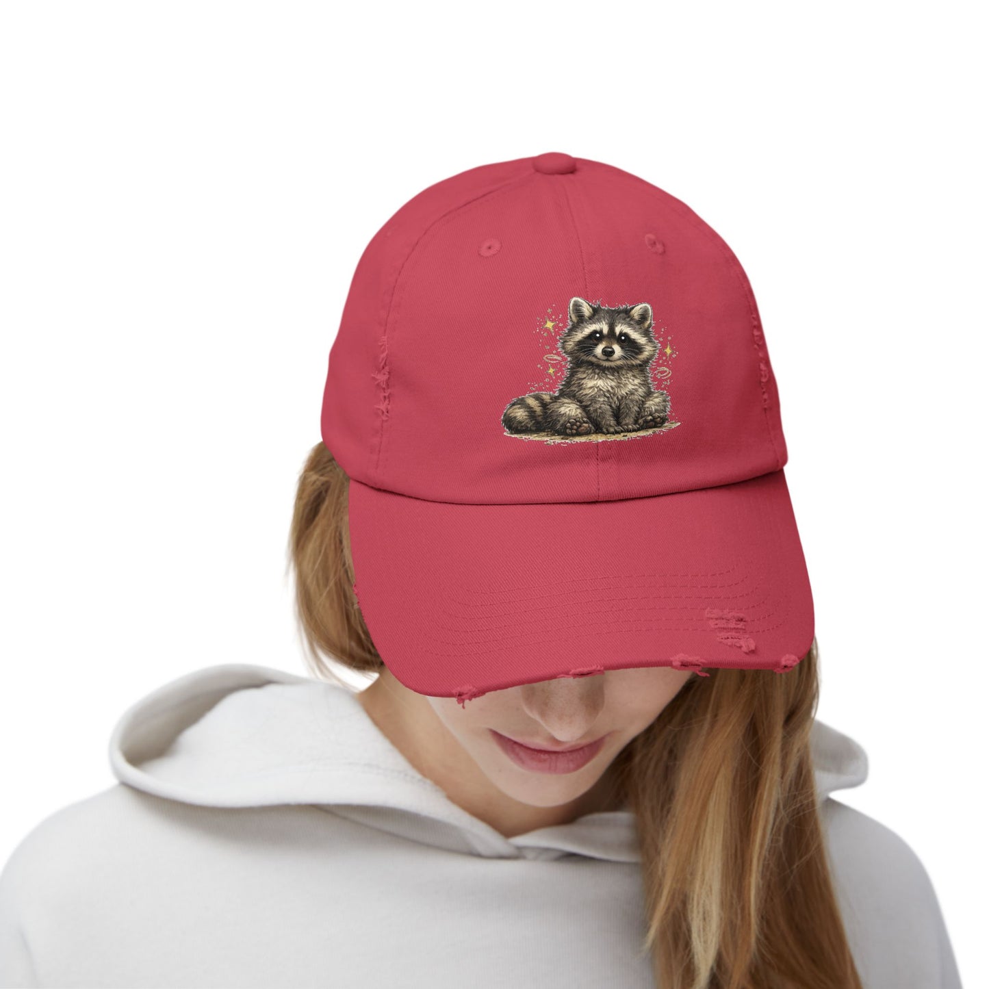 Sweet & Savage Distressed Cap — Raccoon Mom/Dad Funny Dad Hat