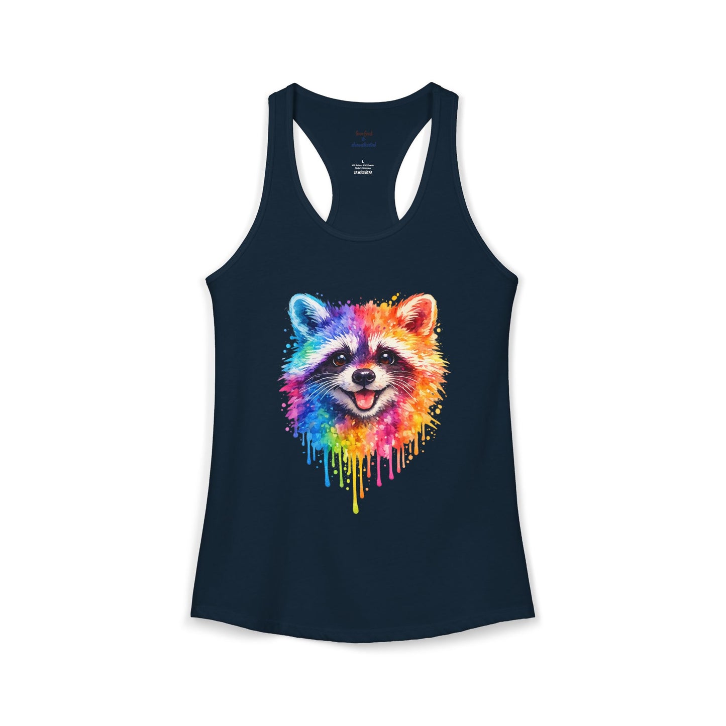 Watercolor Wildlife Raccoon Racerback Tank