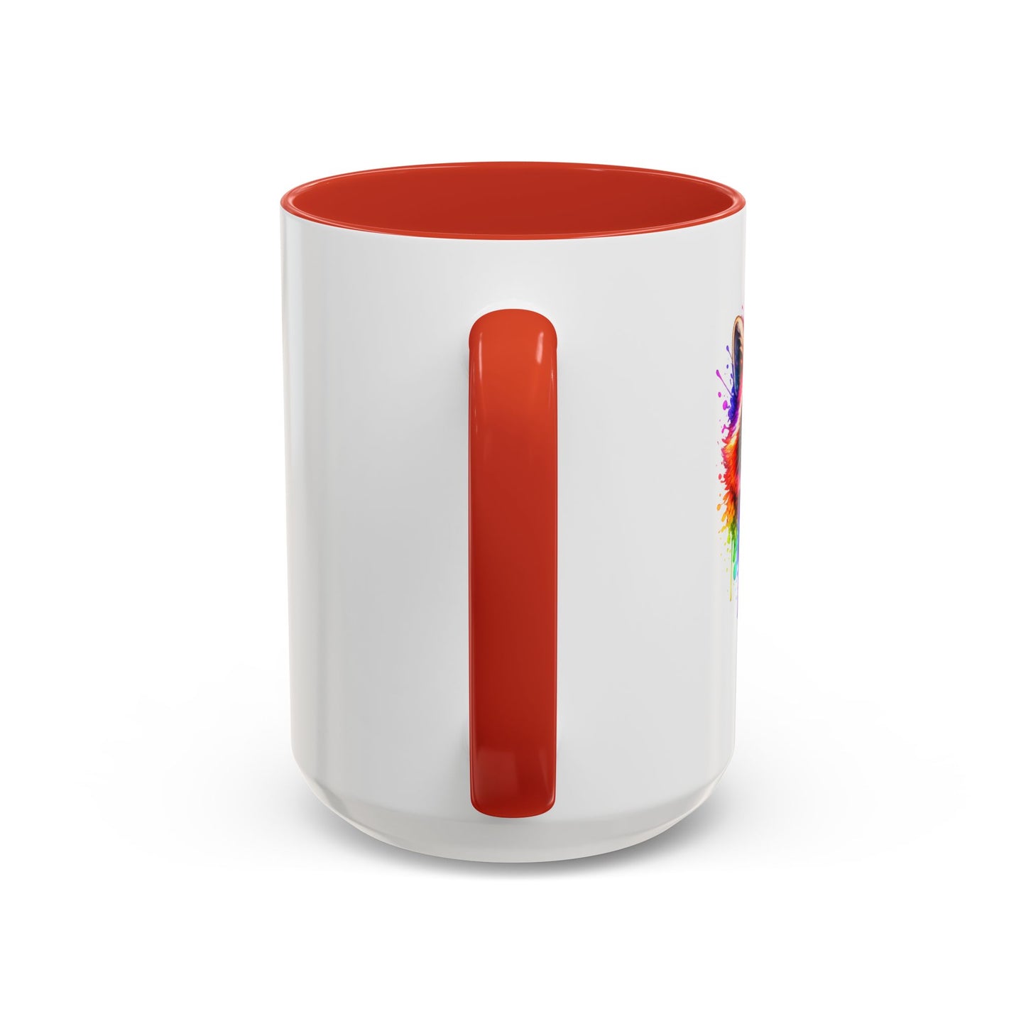 Cheerful Watercolor Raccoon Accent Coffee Mug