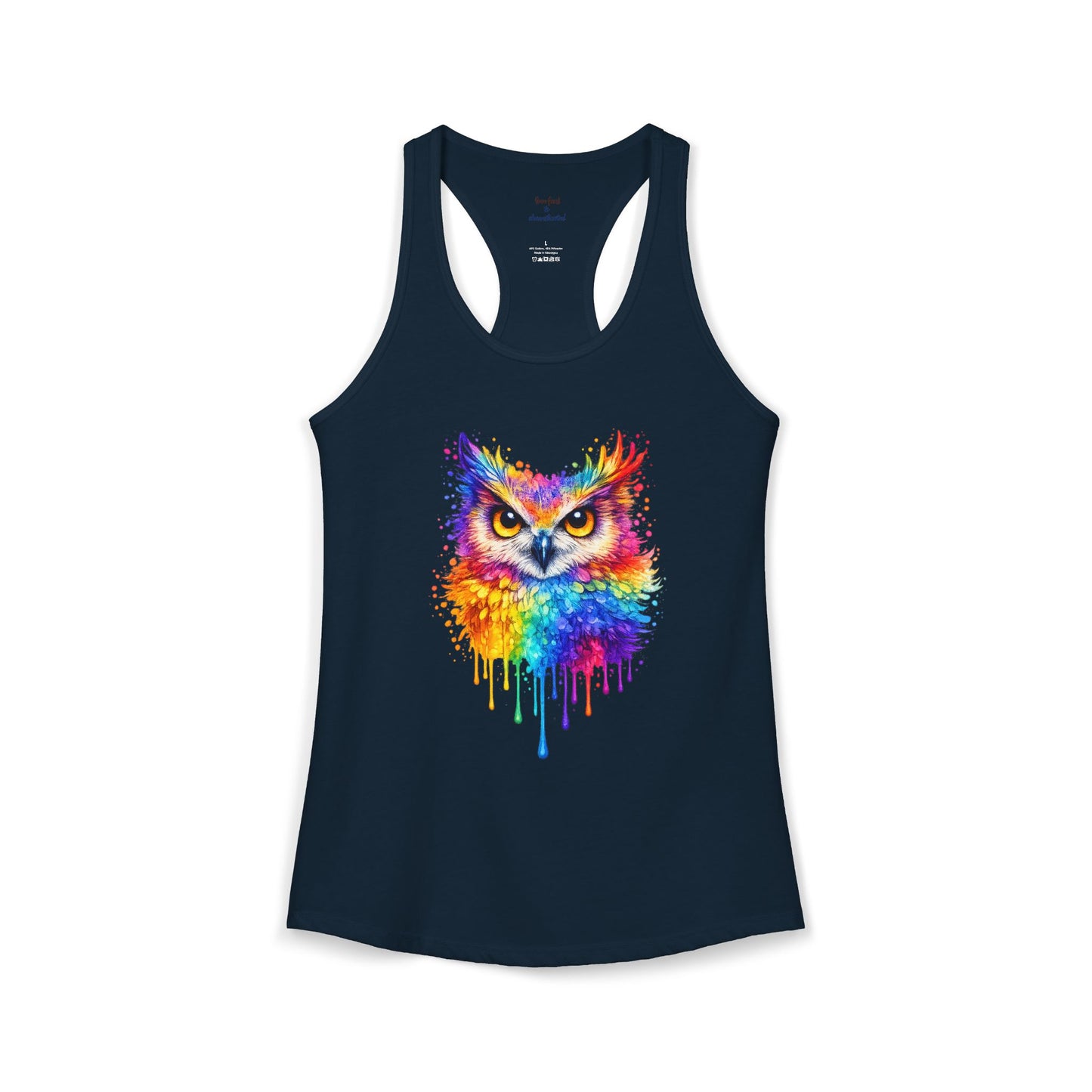 Watercolor Wildlife Owl Racerback Tank