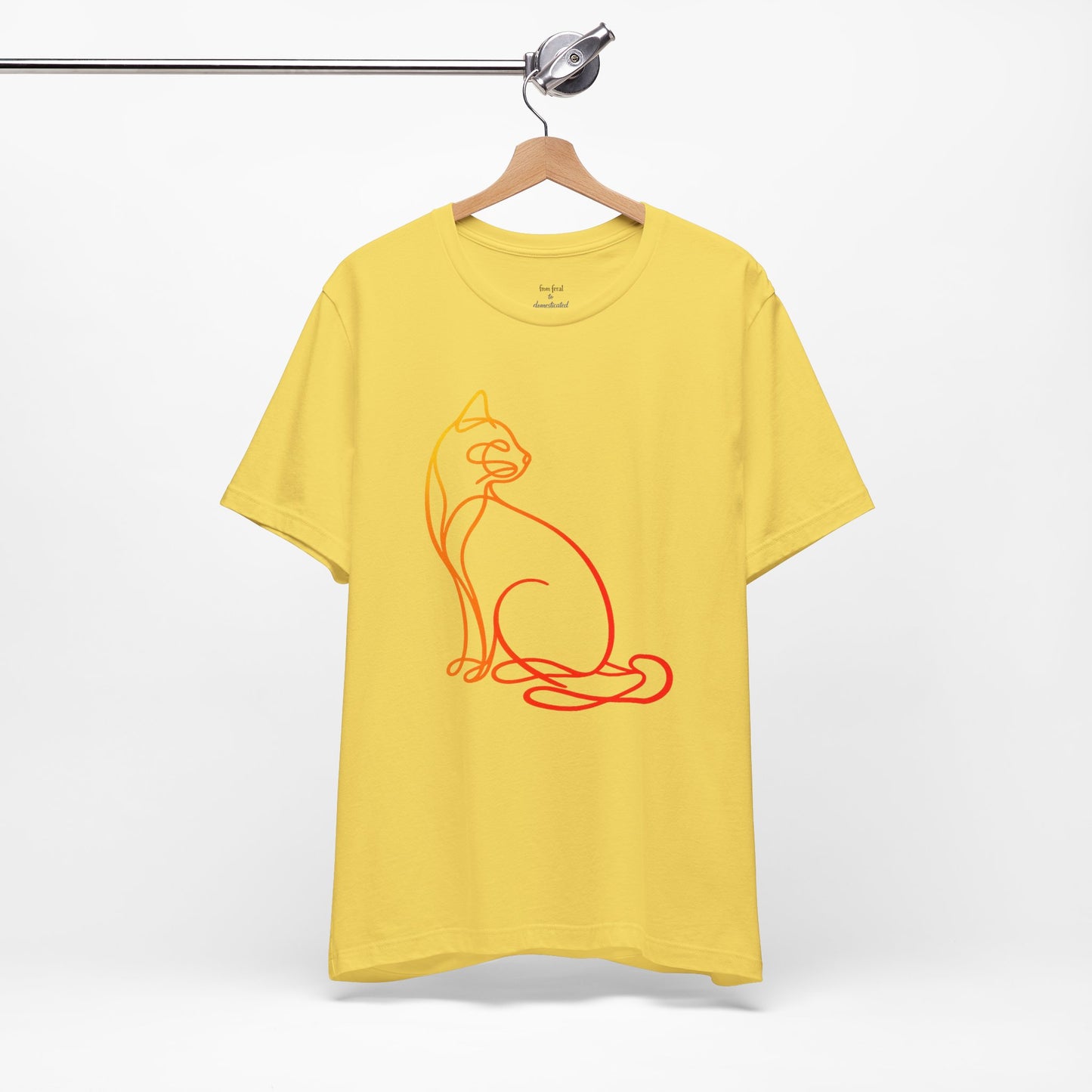 Colorful Line-Work Sitting Cat T-Shirt