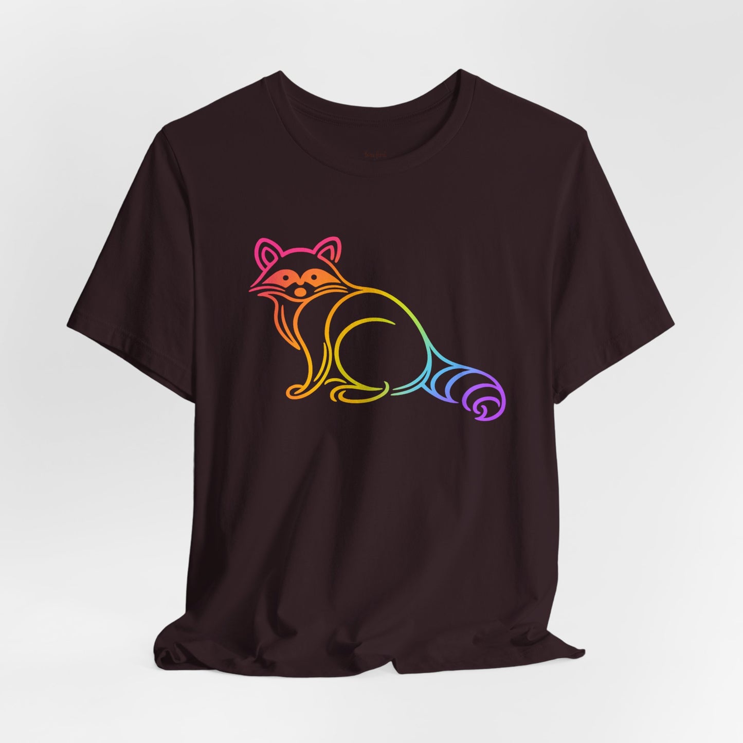 Rascal Raccoon Tee — Minimal Line Raccoon Scenic Graphic T-Shirt