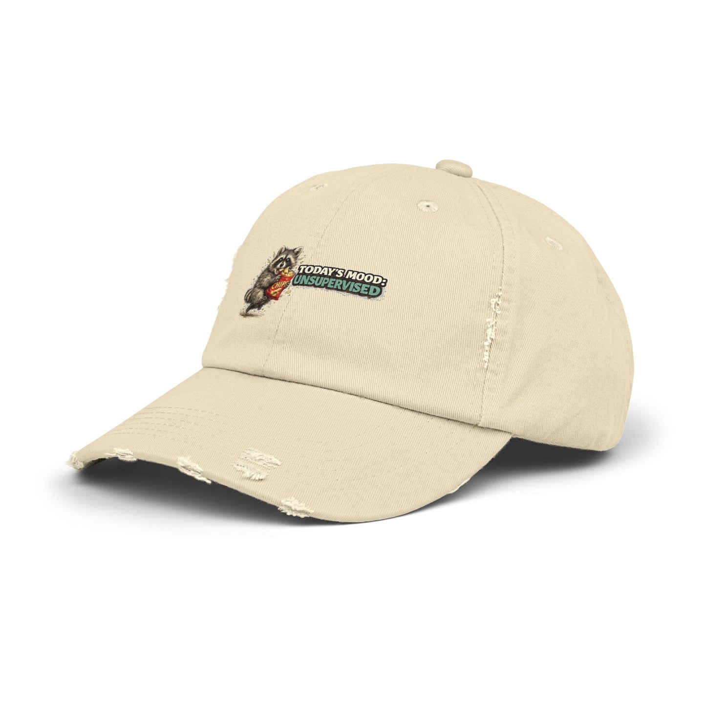 Today's Mood Distressed Cap — Raccoon Mom/Dad Funny Dad Hat