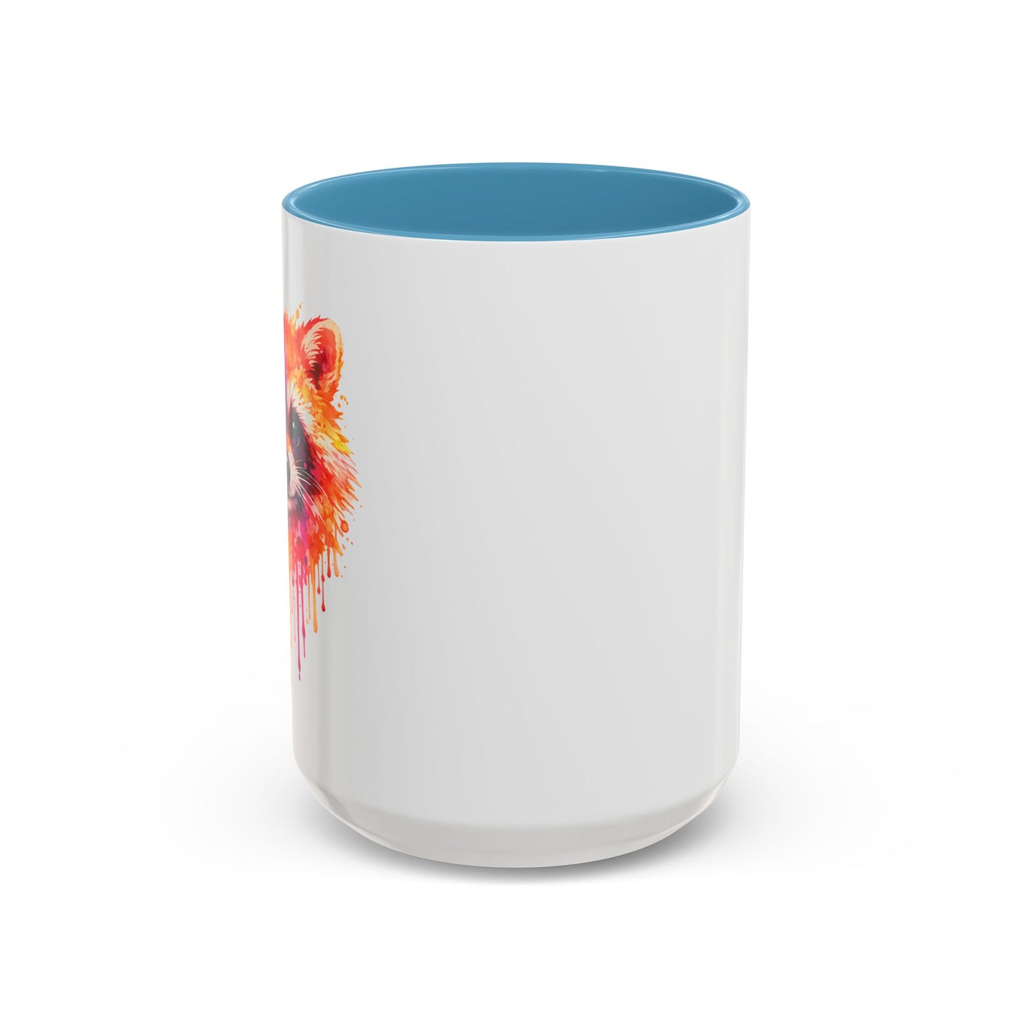 Cheerful Watercolor Raccoon Accent Coffee Mug