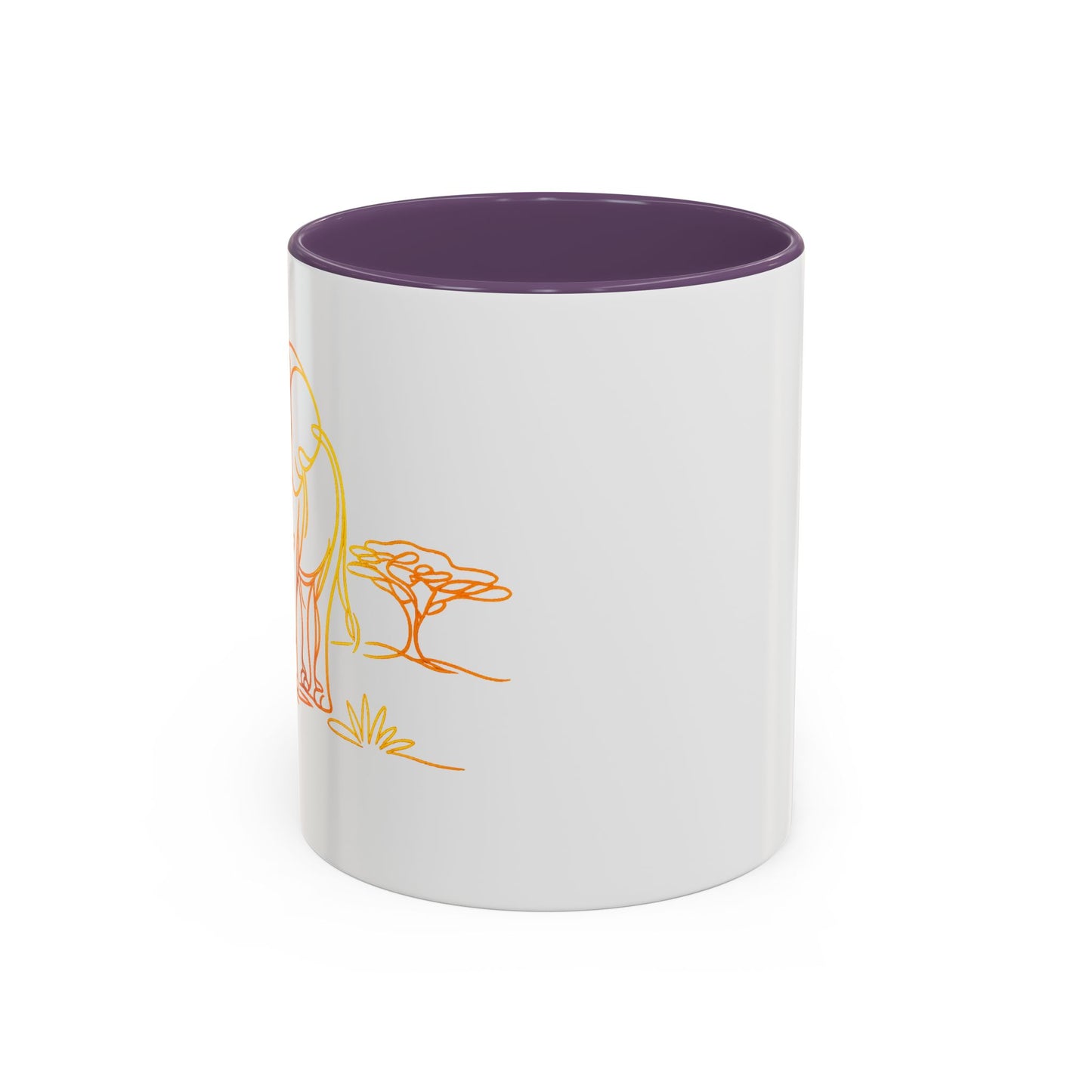 Safari Sunrise Coffee Mug — Minimal Line Elephant Design (11/15oz)