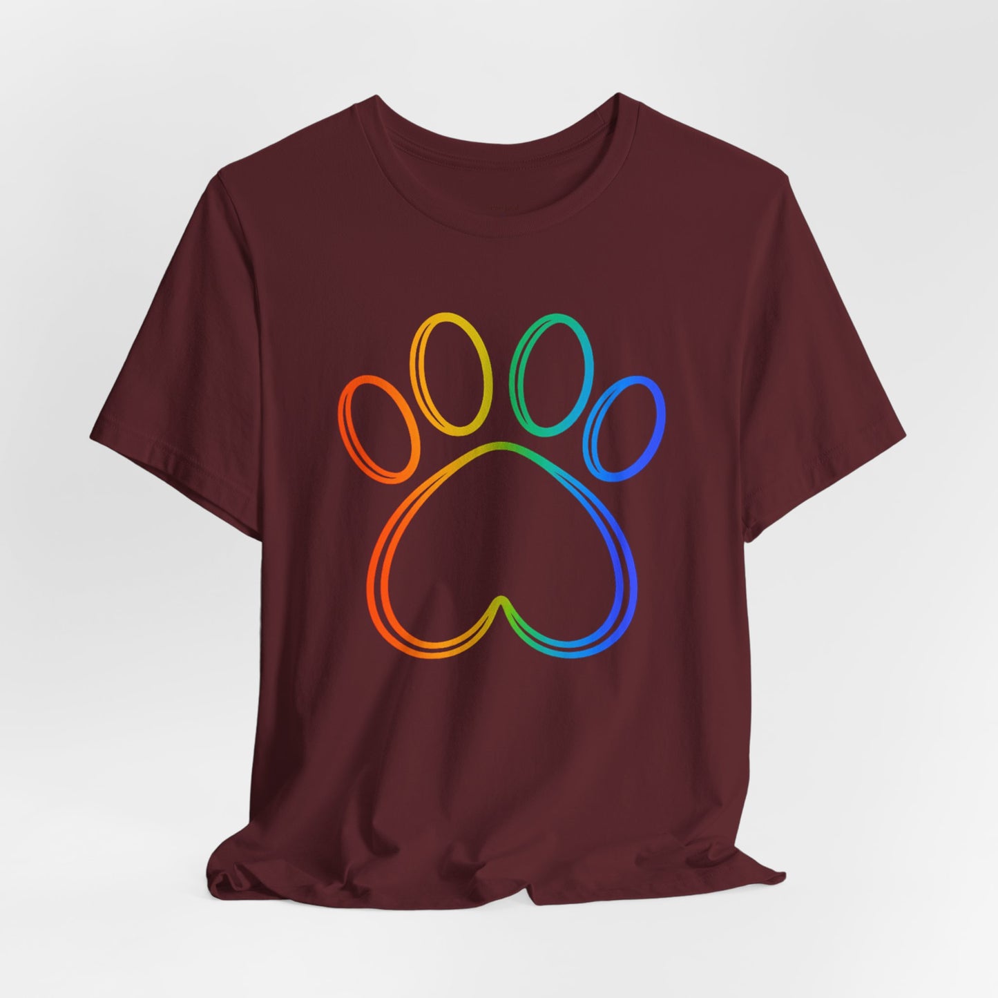 Heart/Paw Colorful Line-Work T-Shirt