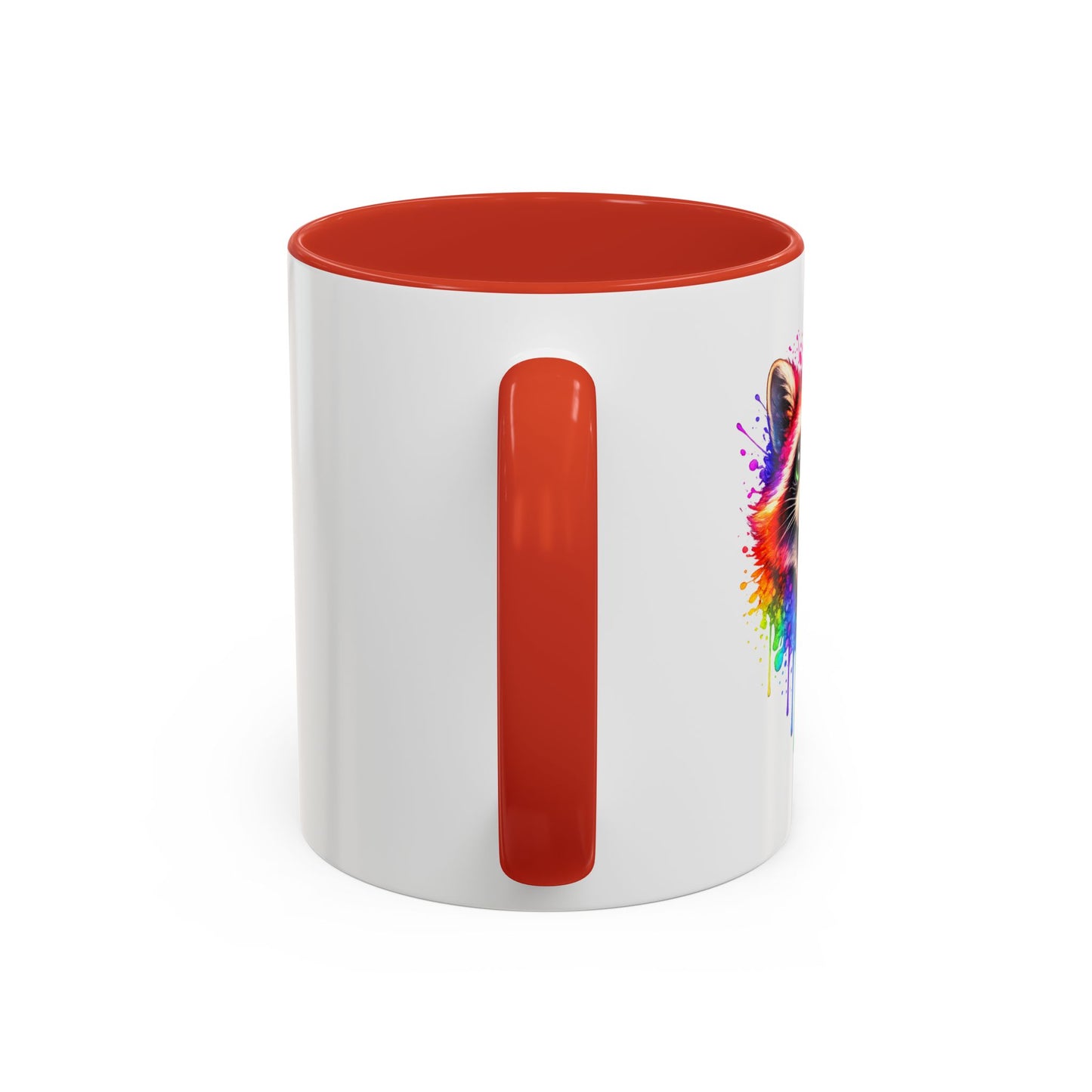 Cheerful Watercolor Raccoon Accent Coffee Mug